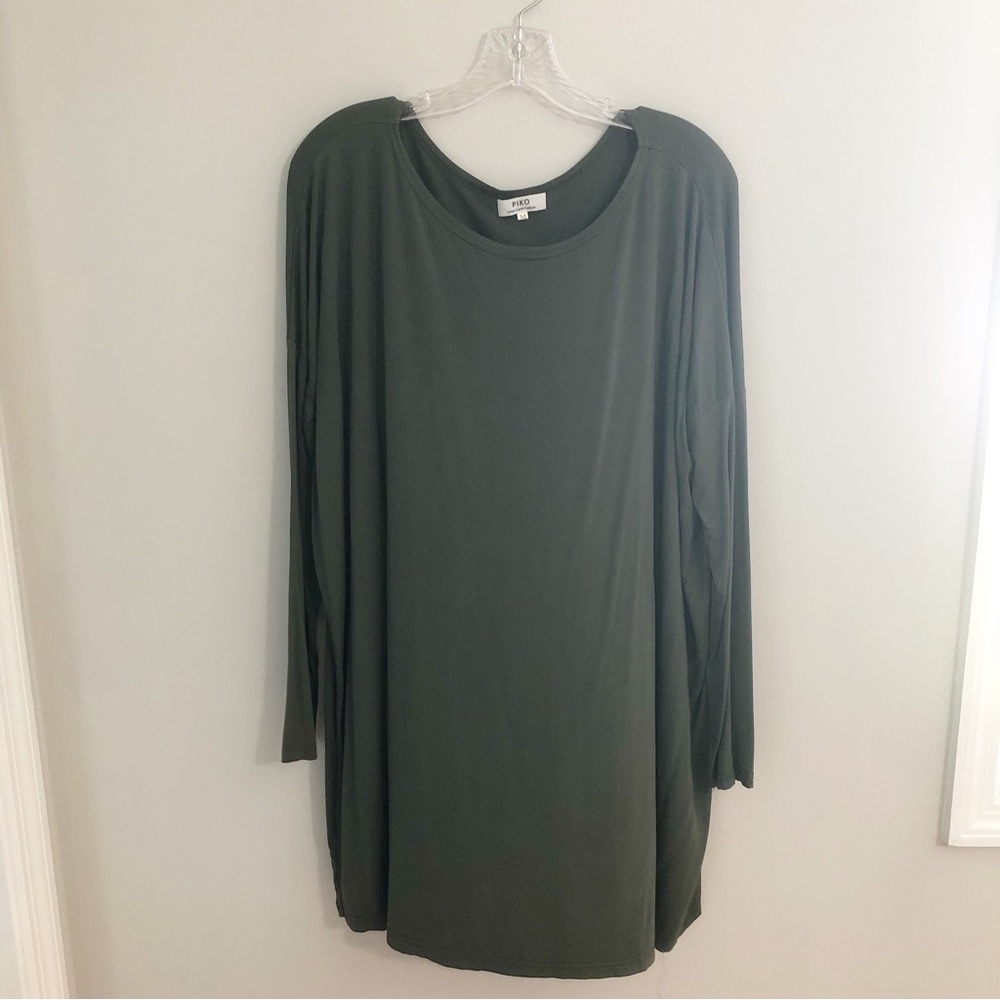 Piko Olive Green Long Sleeve Dress Size Medium
